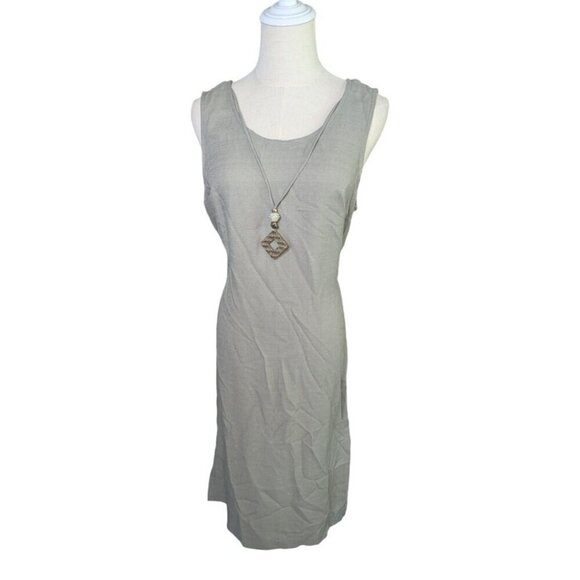 VTG R&M Richards Tie Back Sheath Dress Attached Necklace 12 Petite - Picture 1 of 3
